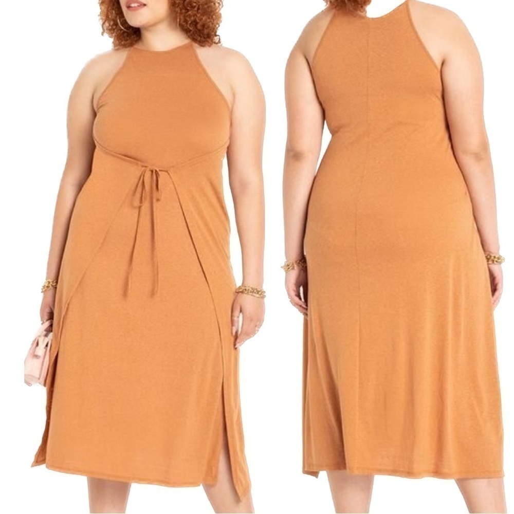 ELOQUII Knit Wrap Skirt Midi Dress Size 26/28 (Z14.19)